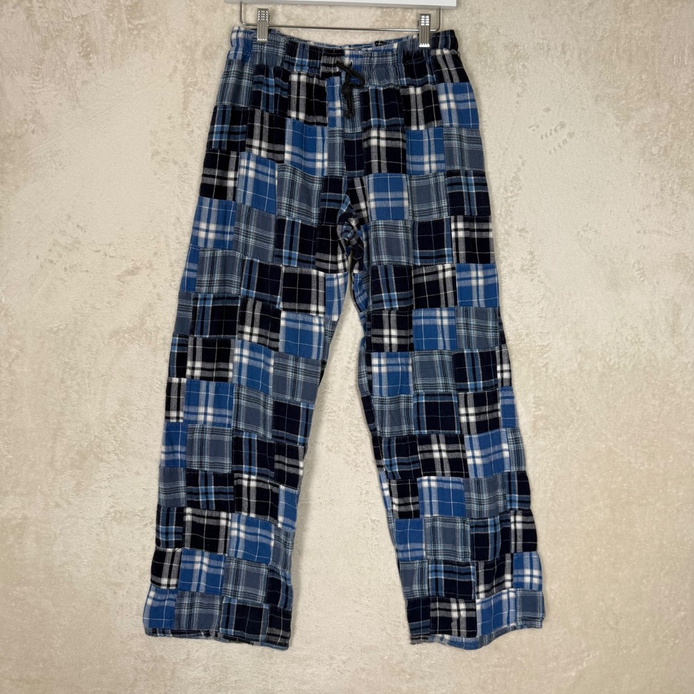 Boxercraft Mens Blue Patchwork Plaid Flannel‎ Lounge Pants Size M Cotton